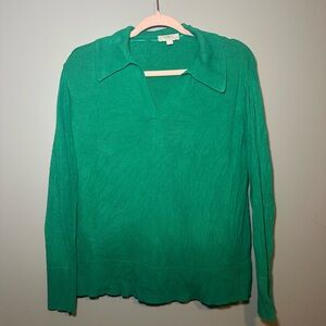 Loft Vibrant Green V neck sweater